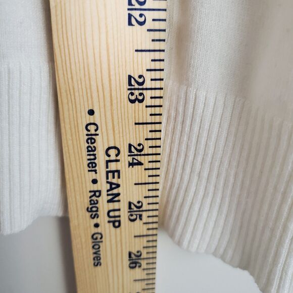 Cable & Gauge Sweater Large White Turtleneck Sleeveless Capsule Wardrobe Minimal - Picture 11 of 12